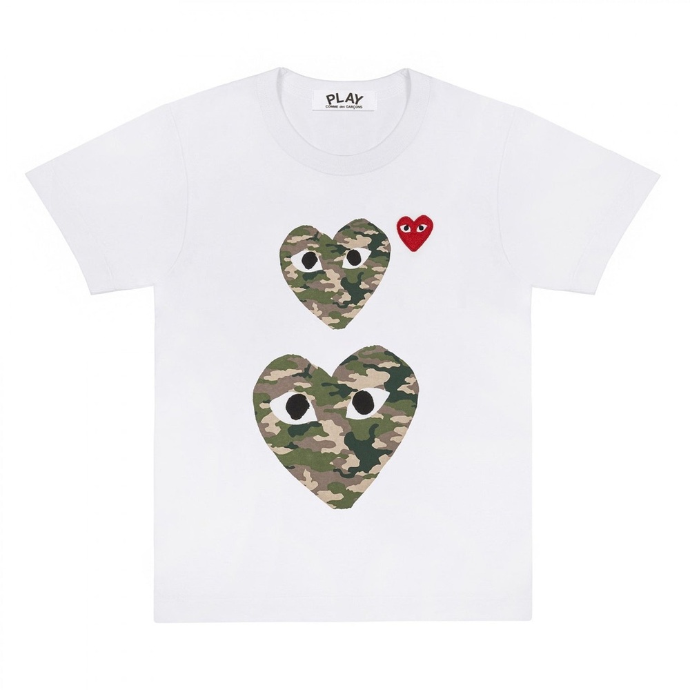 PLAY Comme des Garcons Camo Heart Tee - White
